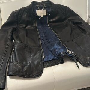J Crew leather Jacket, Small, Black